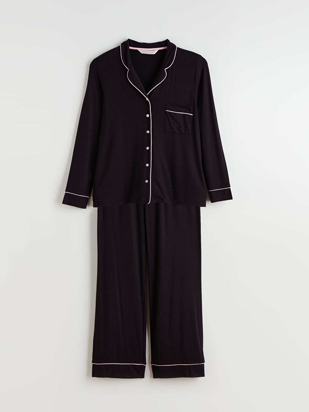 Collared Neck Women's Pyjama Set-4