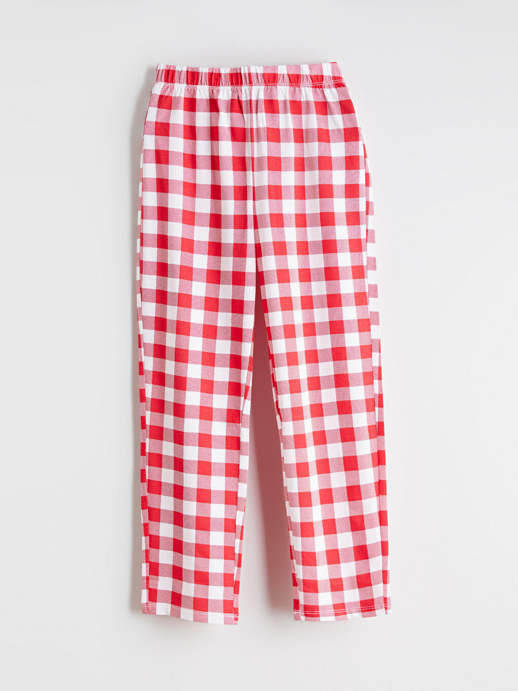 Beyaz Ekose Kız Çocuk Pijama Altı