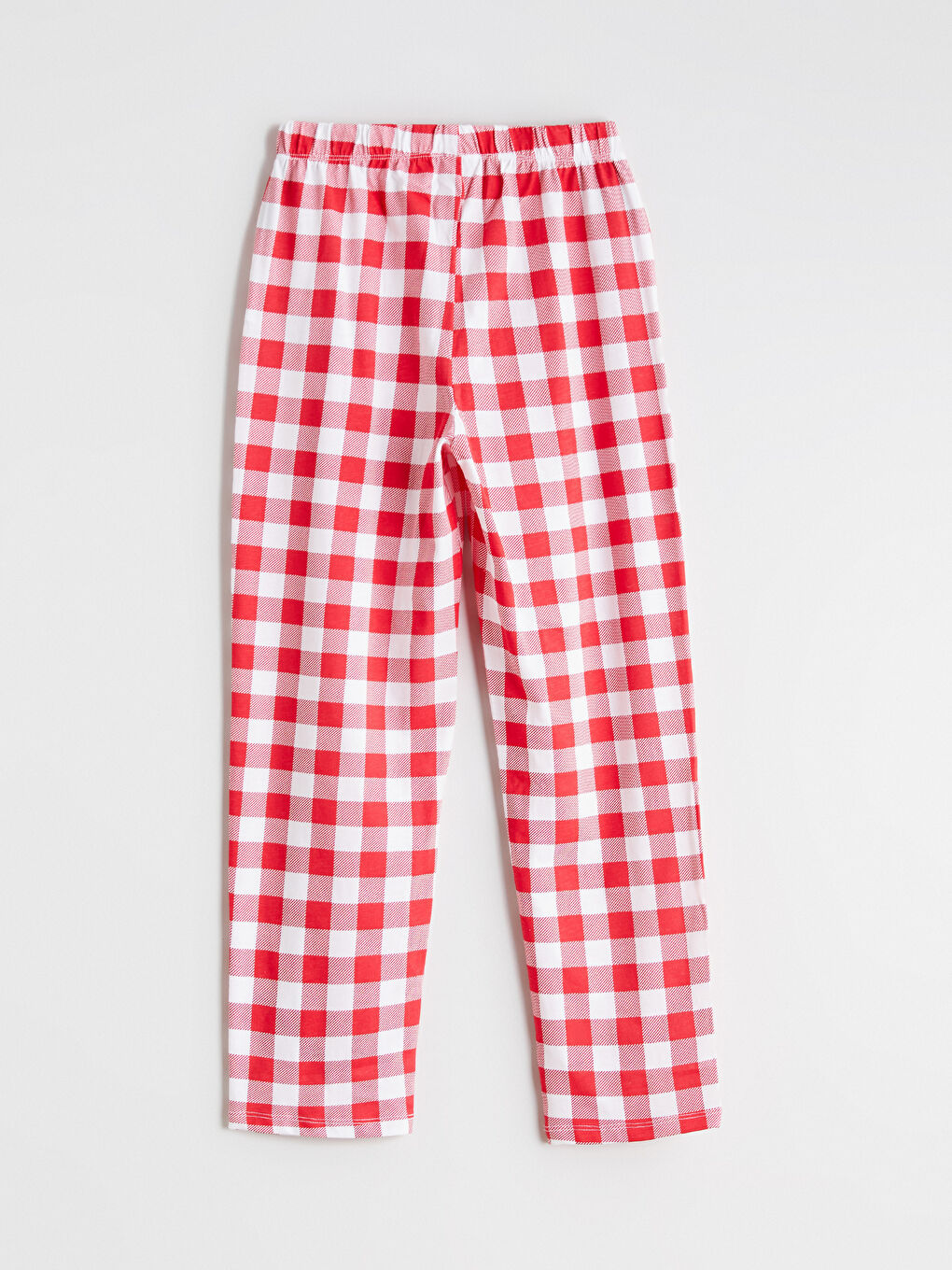Beyaz Ekose Kız Çocuk Pijama Altı-1