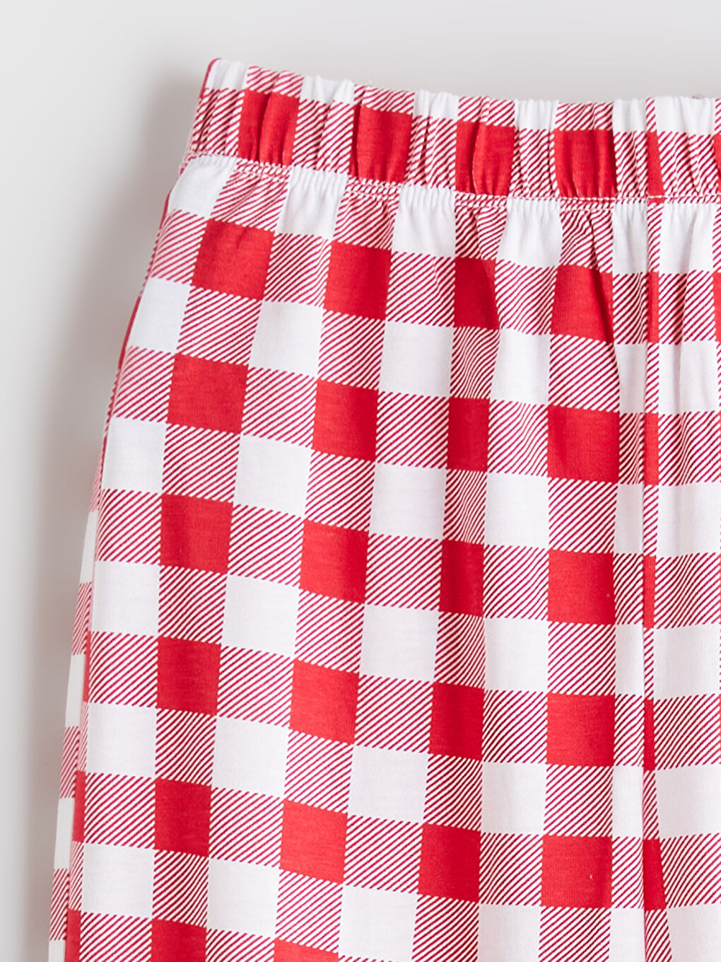 Beyaz Ekose Kız Çocuk Pijama Altı-2
