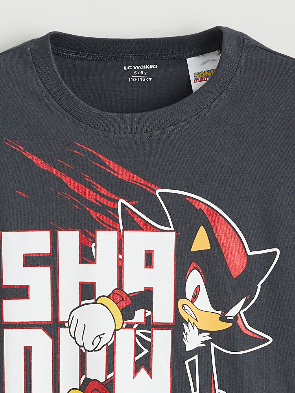 Antrasit Sonic Baskılı Erkek Çocuk Tişört-1