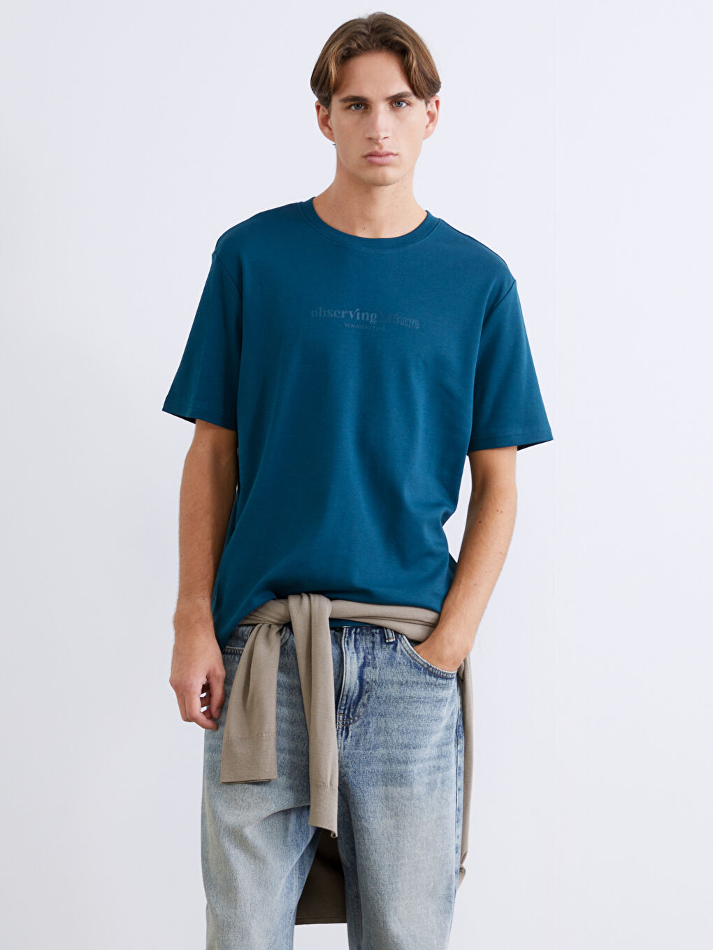 Crew Neck Printed Men's T-Shirt