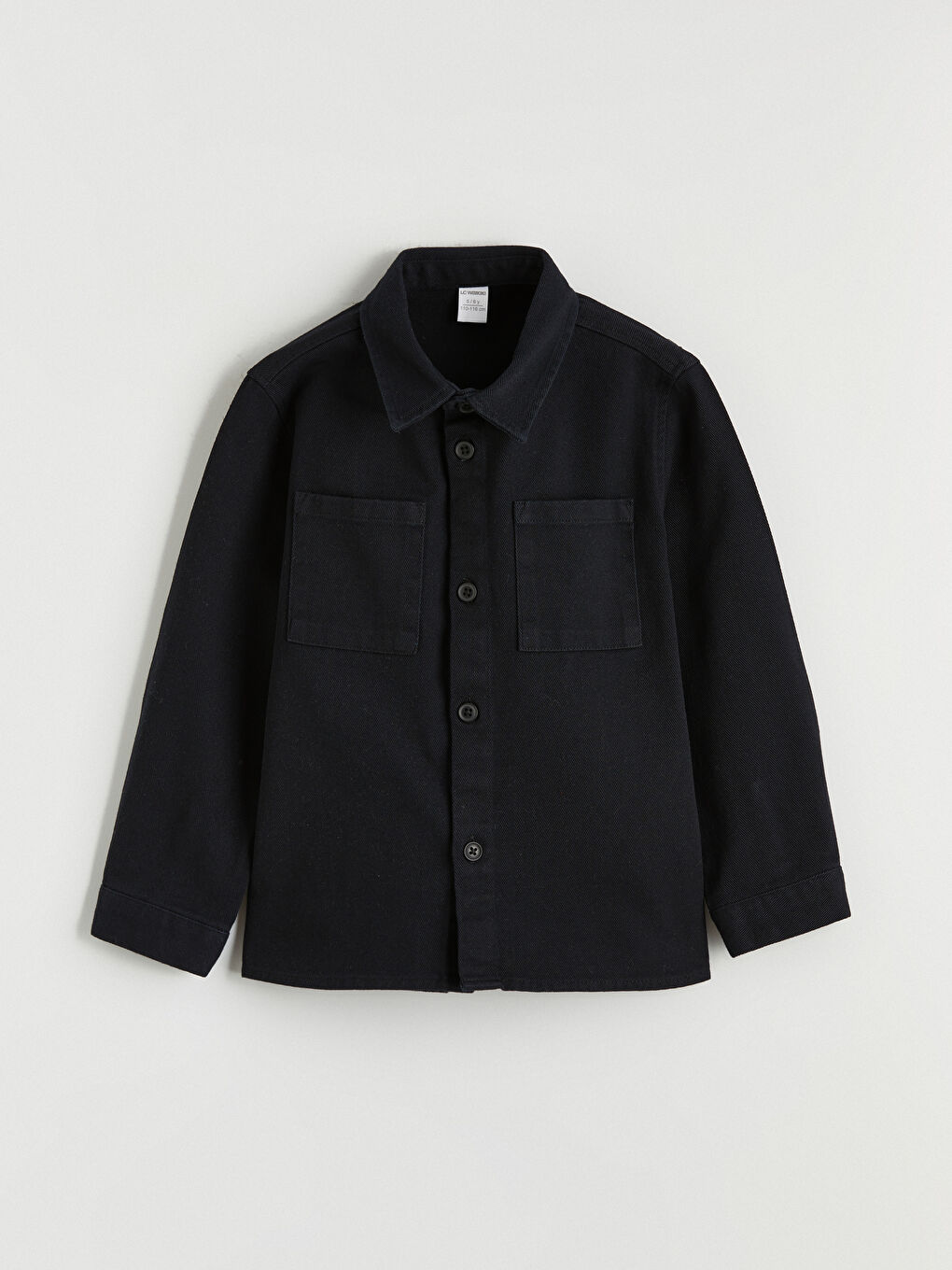 Siyah Gabardin Erkek Çocuk Gömlek