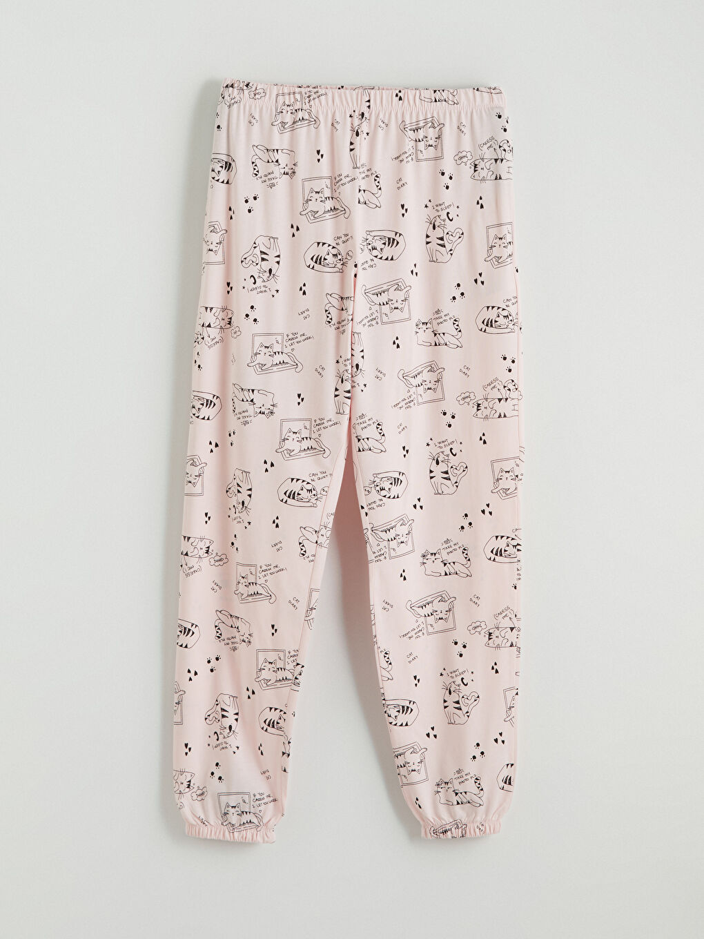 Pembe Kedi Baskılı Kadın Pijama Takımı-7