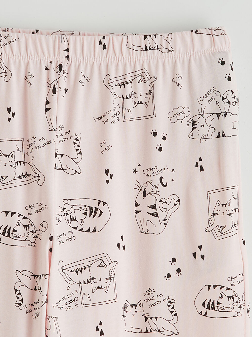 Pembe Kedi Baskılı Kadın Pijama Takımı-8