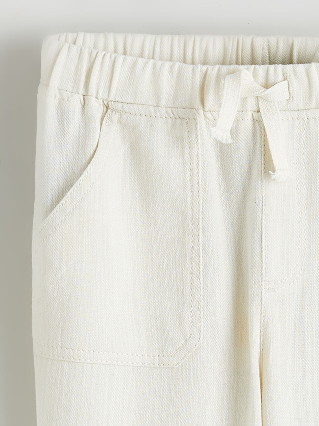 Bej Beli Lastikli Erkek Çocuk Pantolon-1