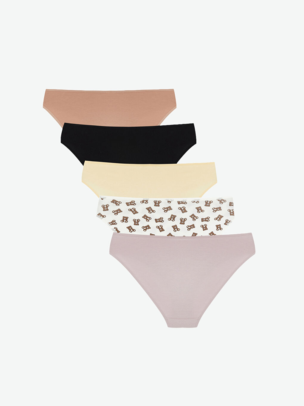 Bej Desenli Bikini Külot 5'li-1