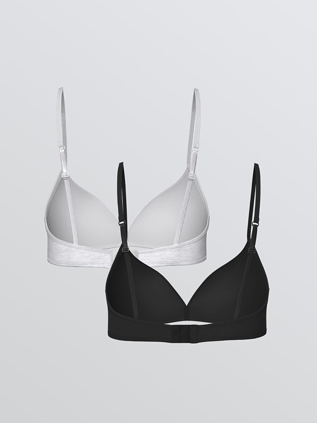 Siyah Balensiz Dolgusuz Üçgen Sütyen 2'li-1