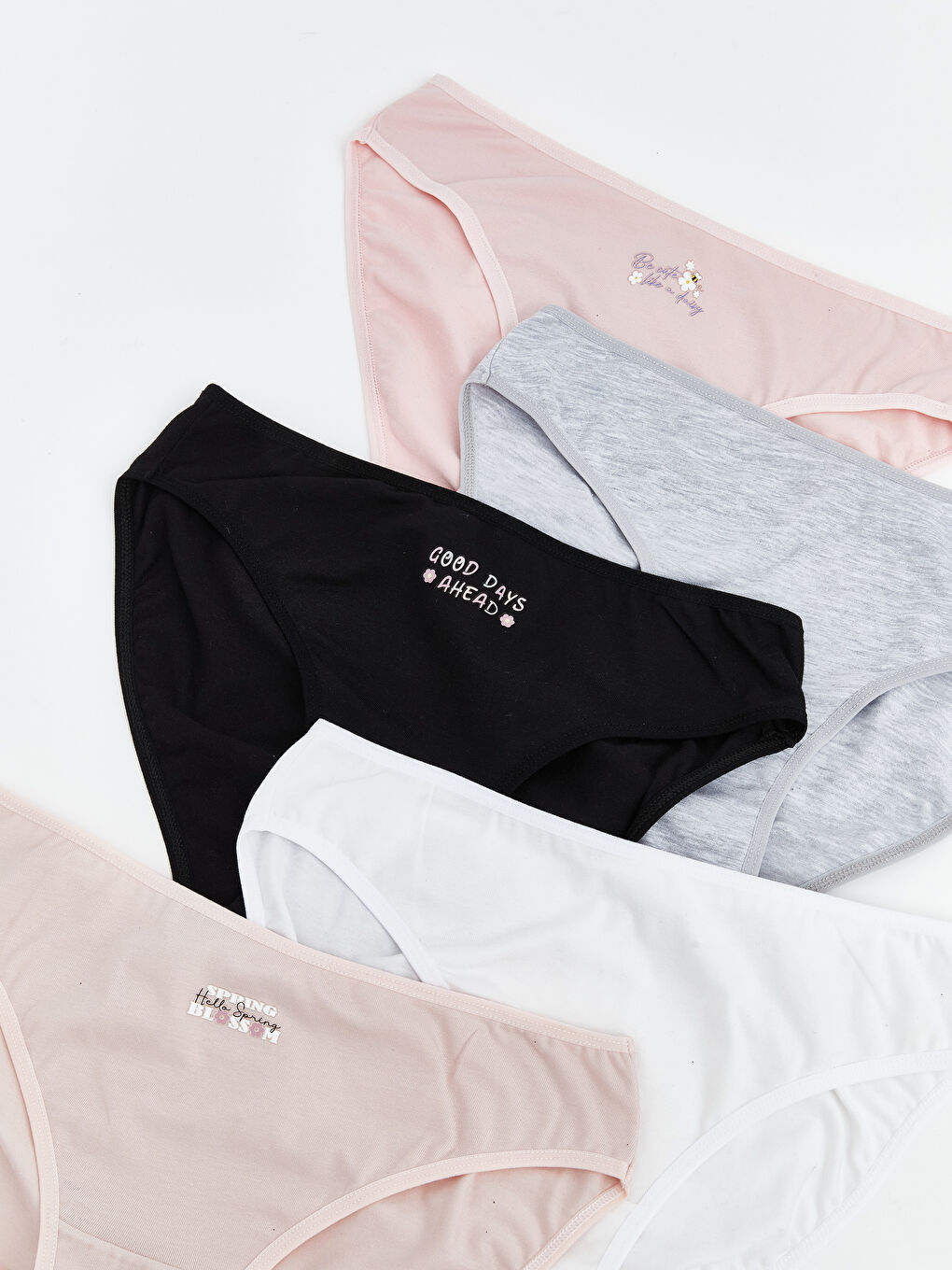 Pembe Baskılı Bikini Külot 5'li-2