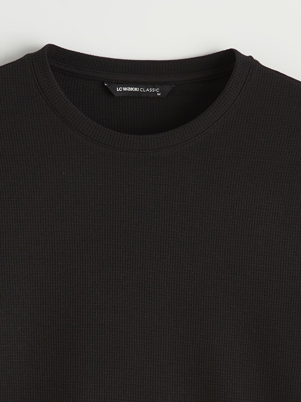 Siyah Bisiklet Yaka Erkek Tişört-1