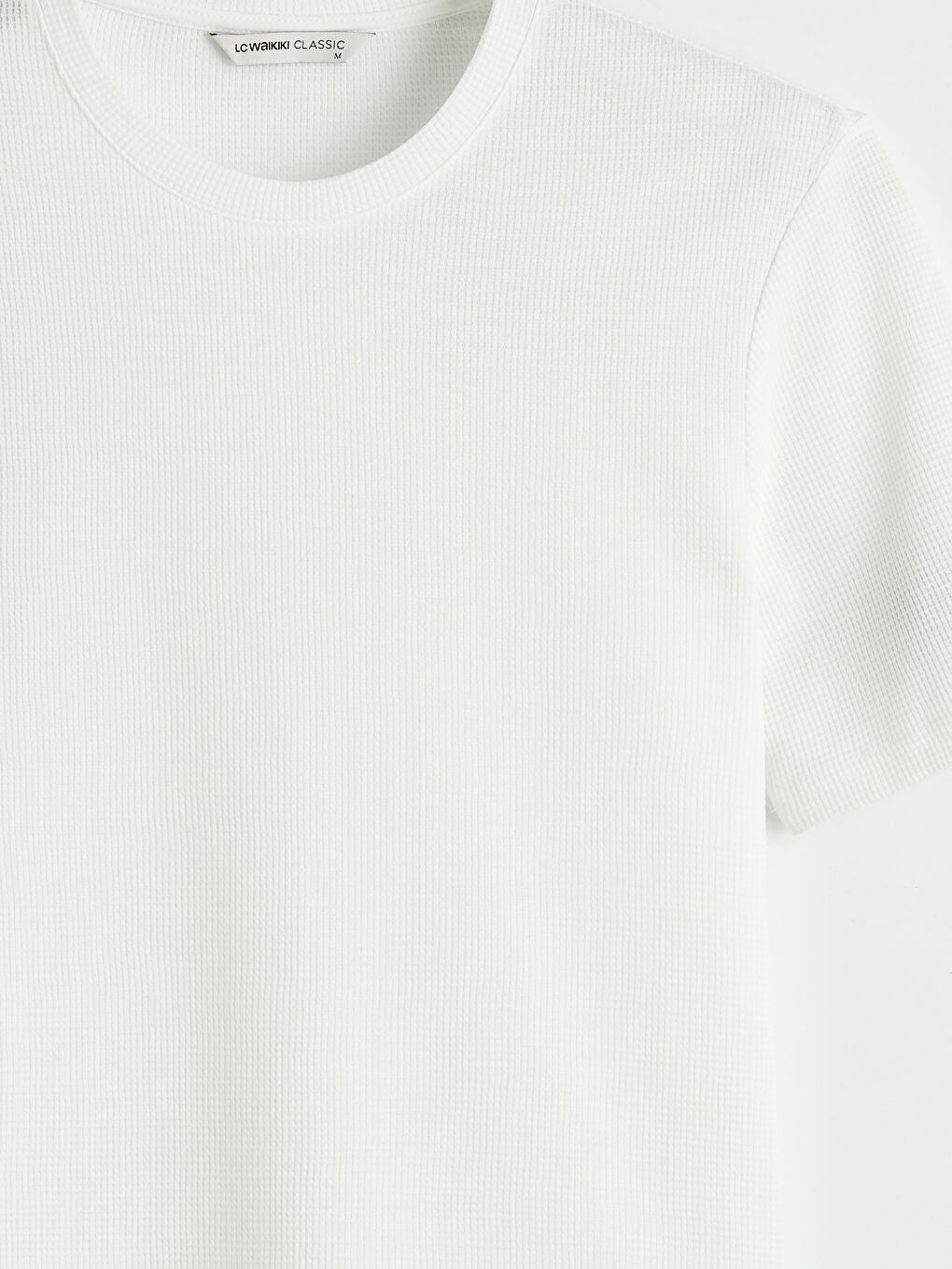 Ekru Bisiklet Yaka Erkek Tişört-1