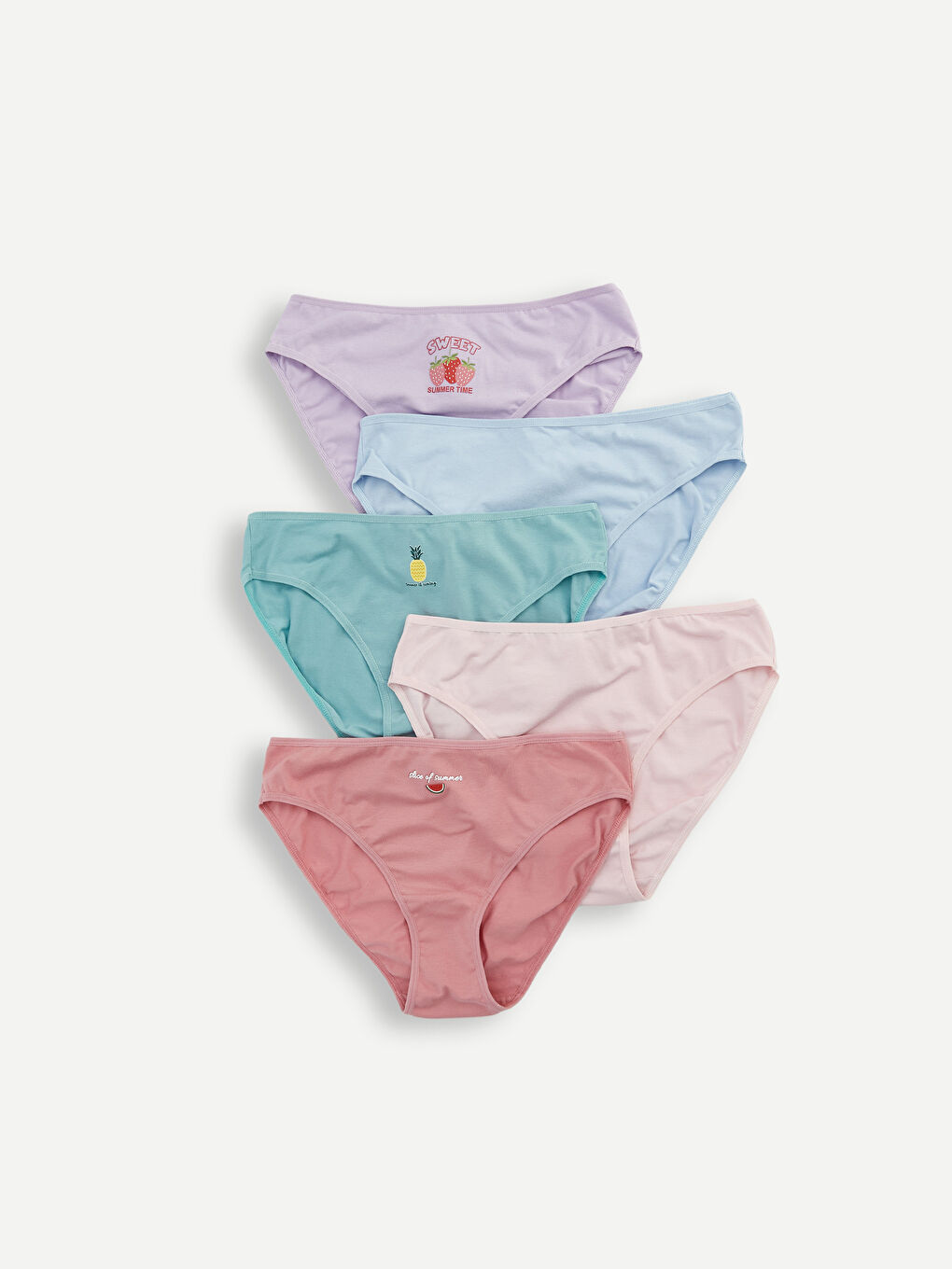 Pembe Baskılı Bikini Külot 5'li-1