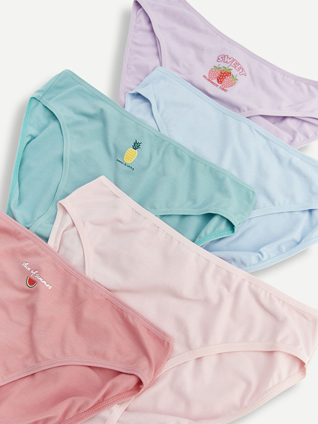 Pembe Baskılı Bikini Külot 5'li-3