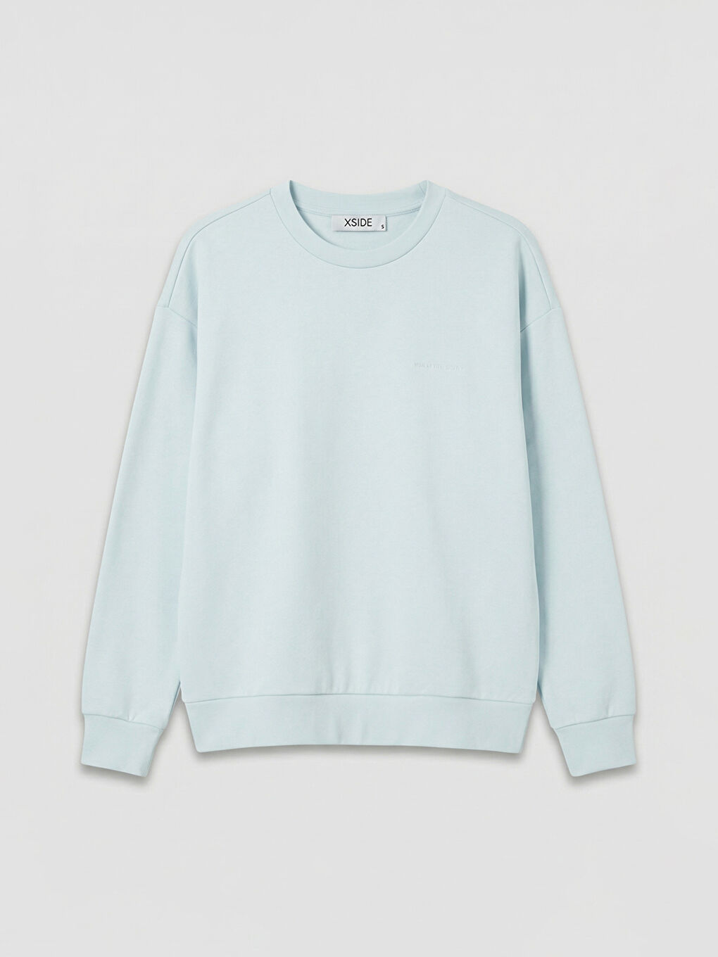 Mavi Bisiklet Yaka Baskılı Erkek Kalın Sweatshirt