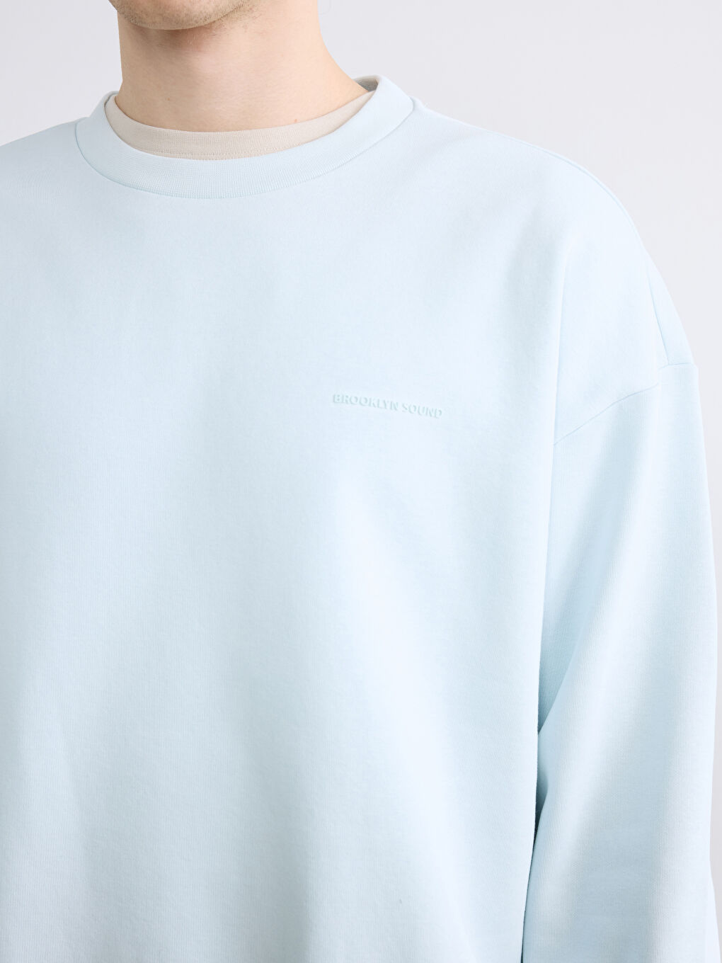 Sweat-shirt à col rond épais pour homme avec imprimé-2