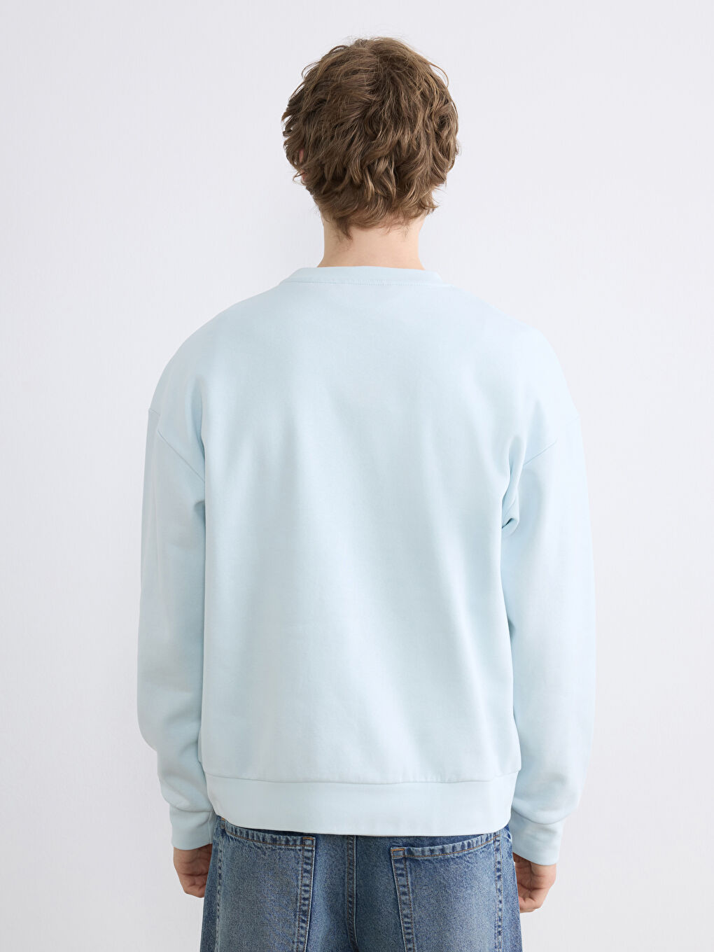 Sweat-shirt à col rond épais pour homme avec imprimé-3