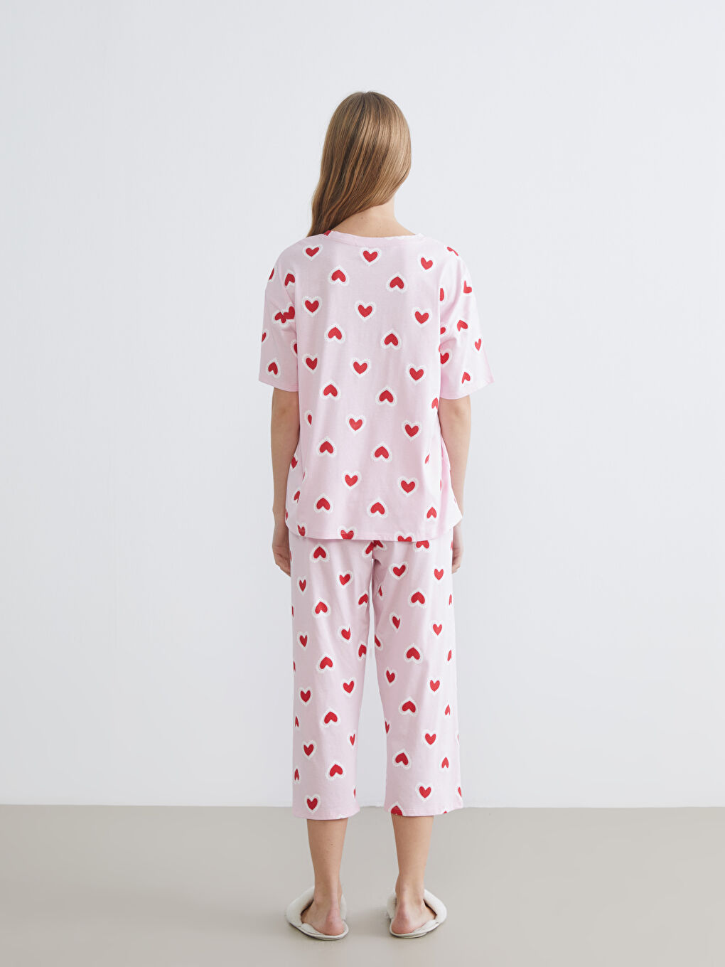 سێتی بیجامەی کاپری په‌مه‌یی ژن-3