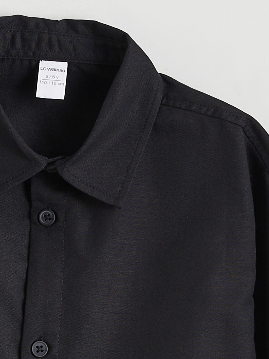 Siyah Basic Erkek Çocuk Gömlek-2