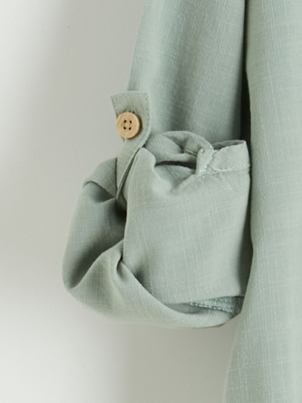 Yeşil Hakim Yaka Uzun Kollu Erkek Çocuk Gömlek-2