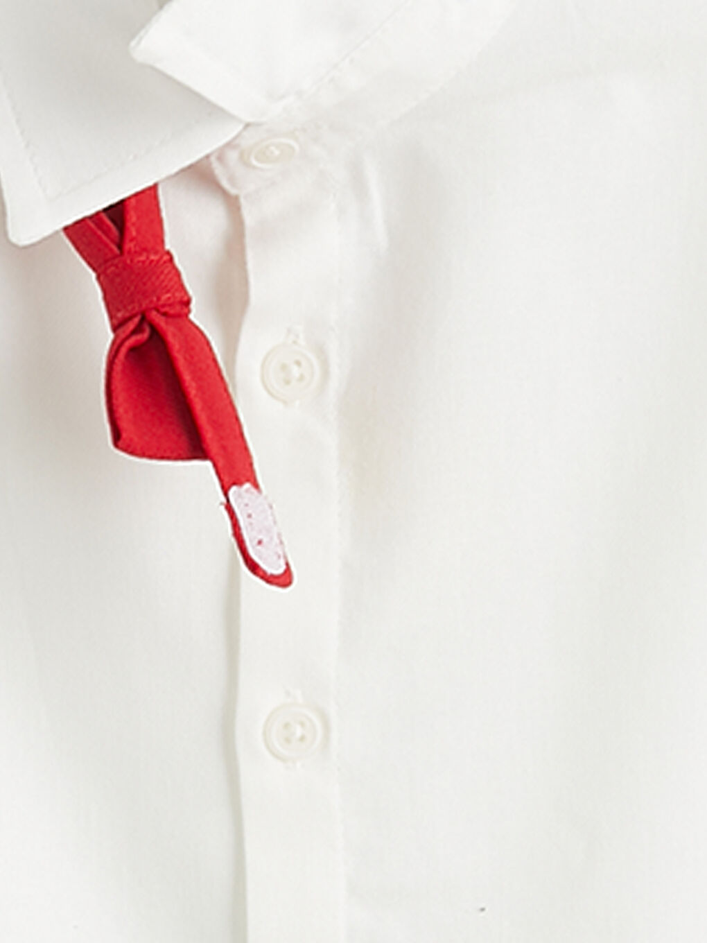 Ekru Uzun Kollu Erkek Çocuk Gabardin Gömlek ve Papyon-2