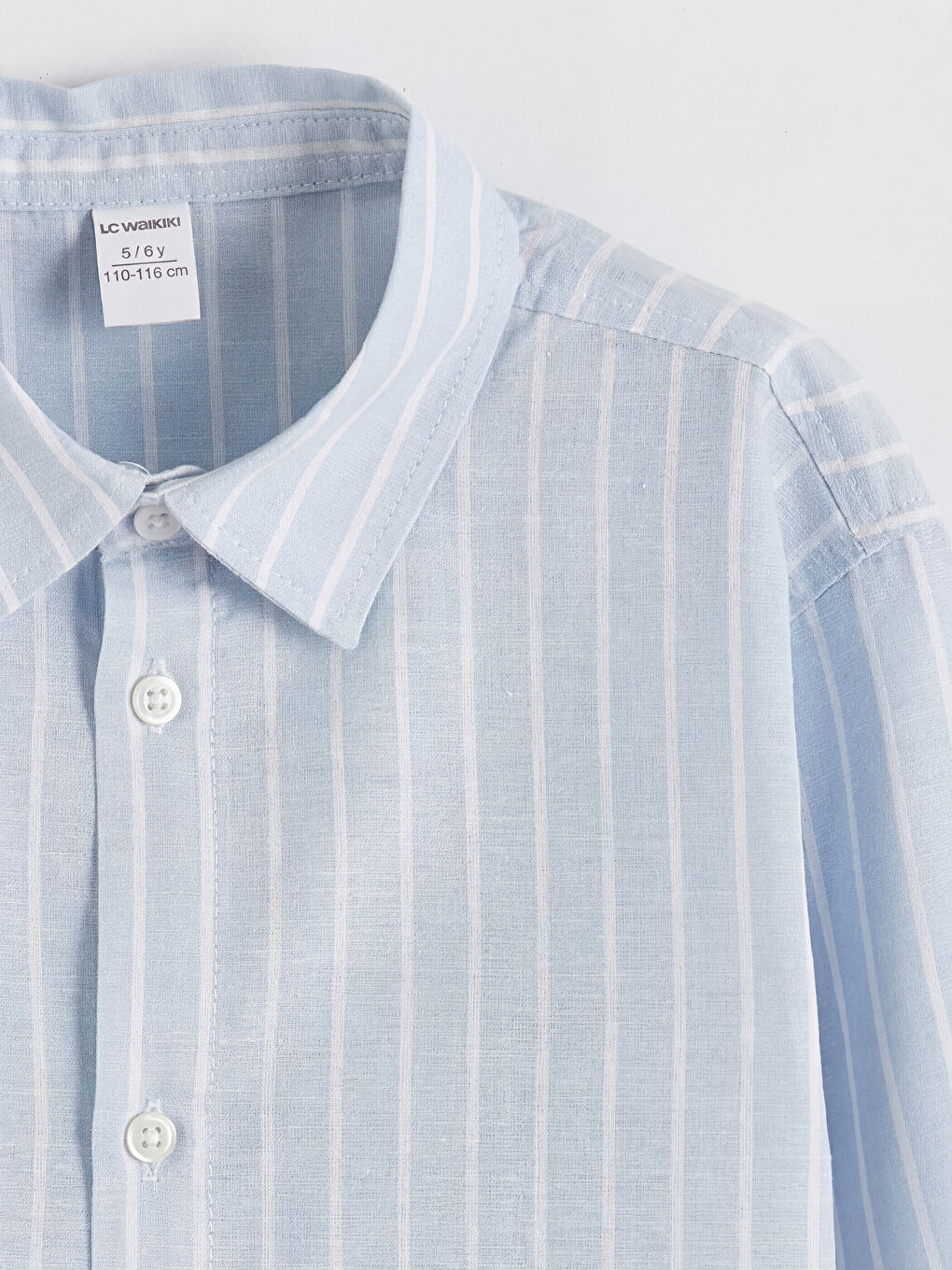 Полосатая рубашка из льняной смеси для мальчиков-2