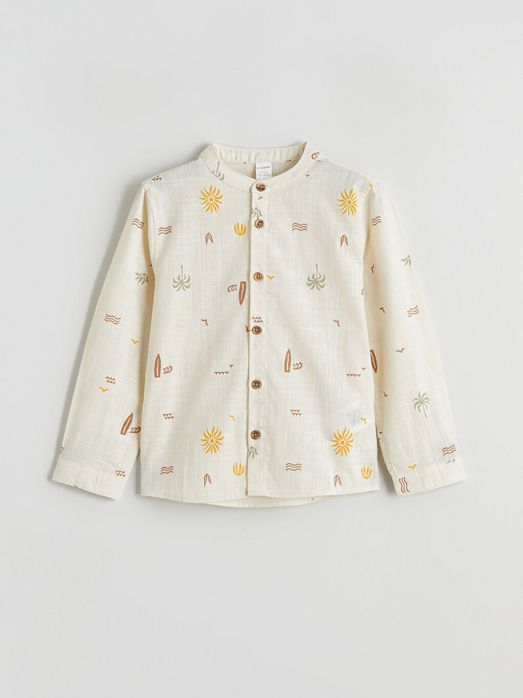 Boys' Mandarin Collar Poplin Shirt