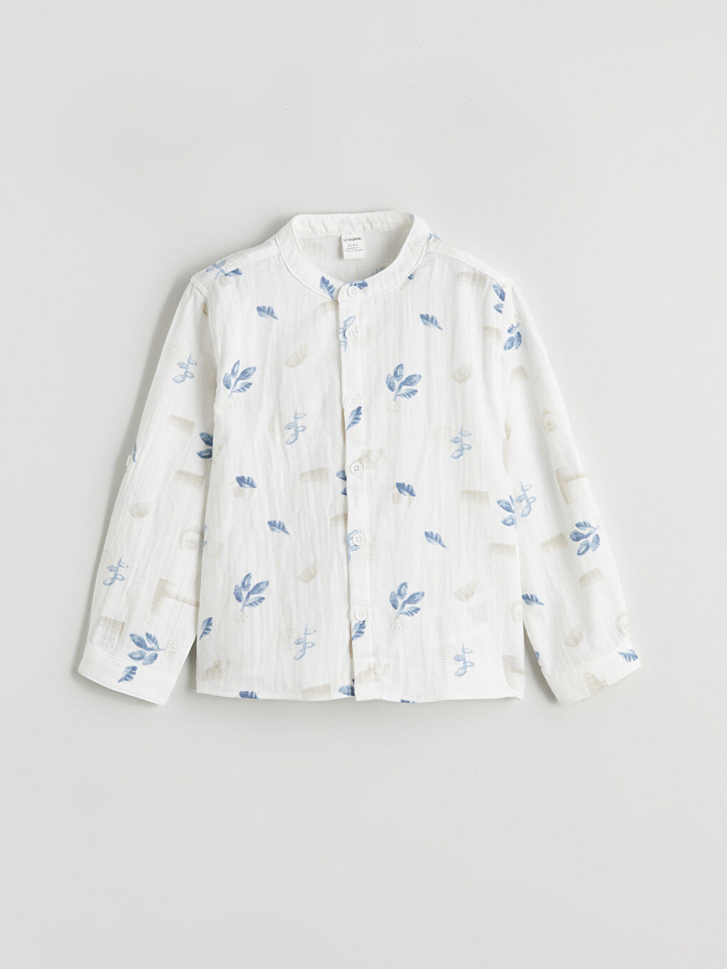 Ekru Hakim Yaka Uzun Kollu Erkek Çocuk Gömlek