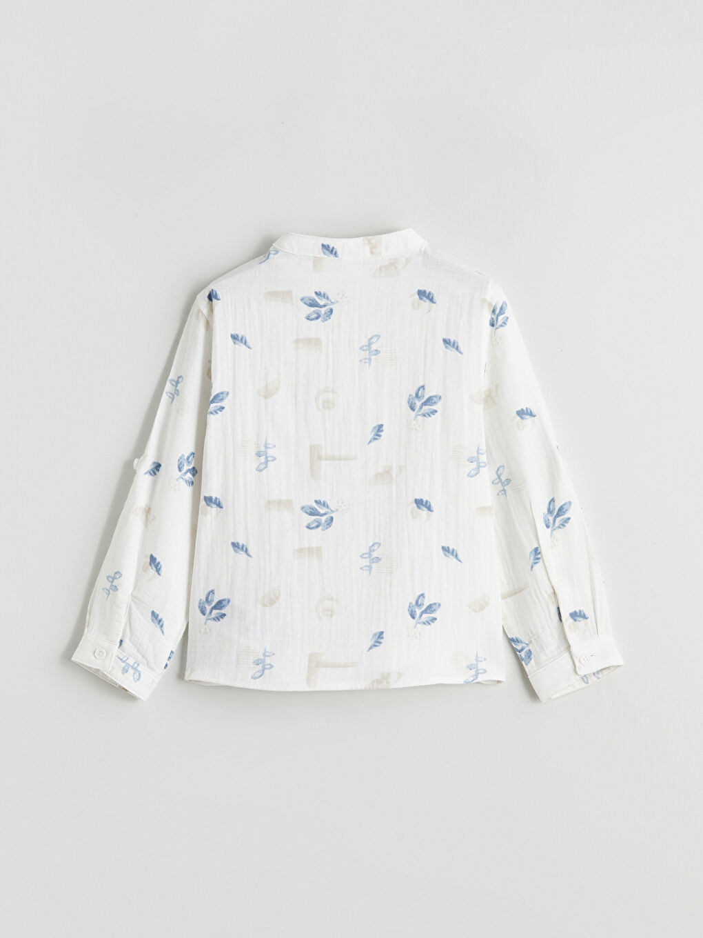 Ekru Hakim Yaka Uzun Kollu Erkek Çocuk Gömlek-3