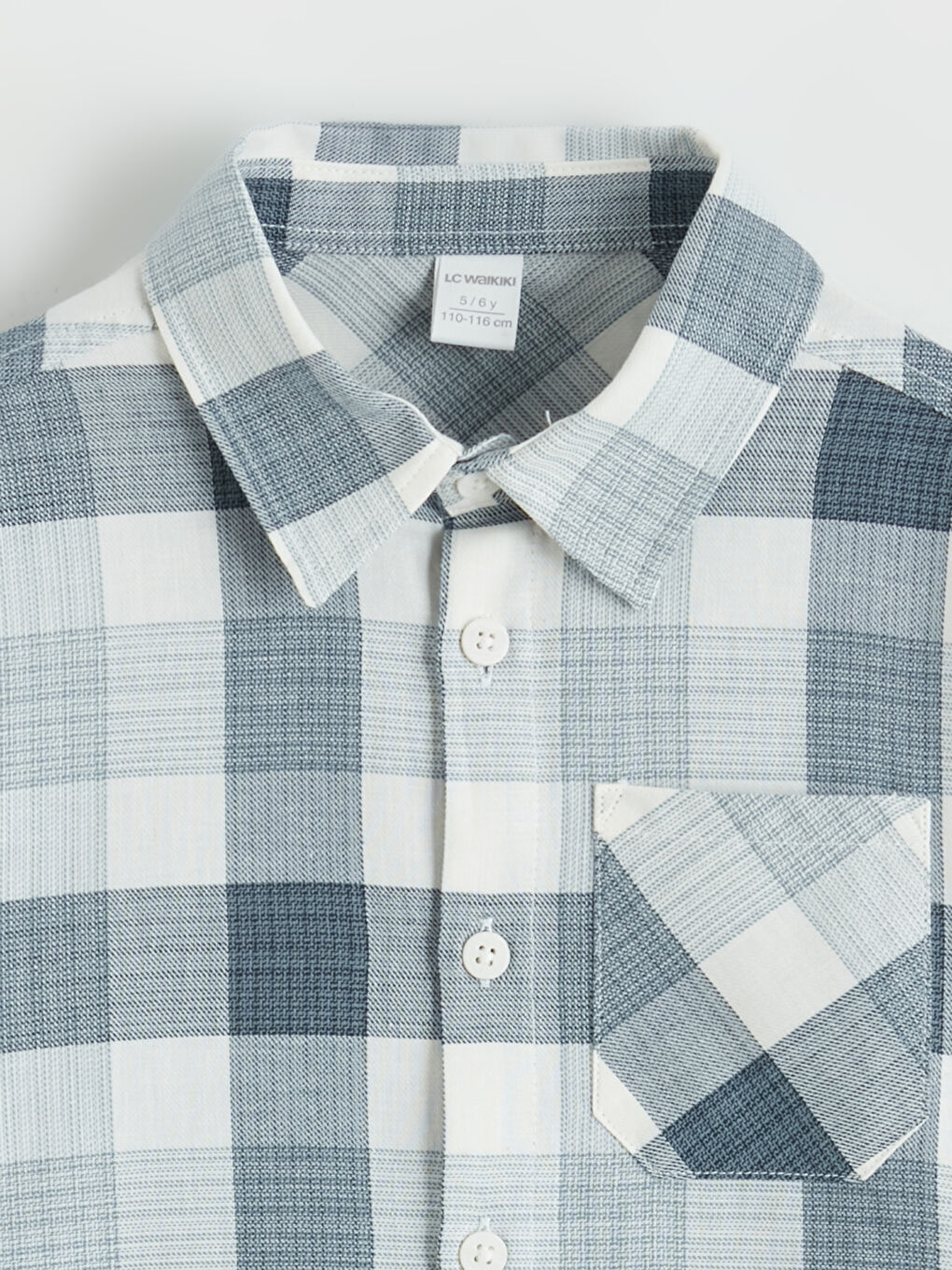 Lacivert Ekose Erkek Çocuk Gömlek-1