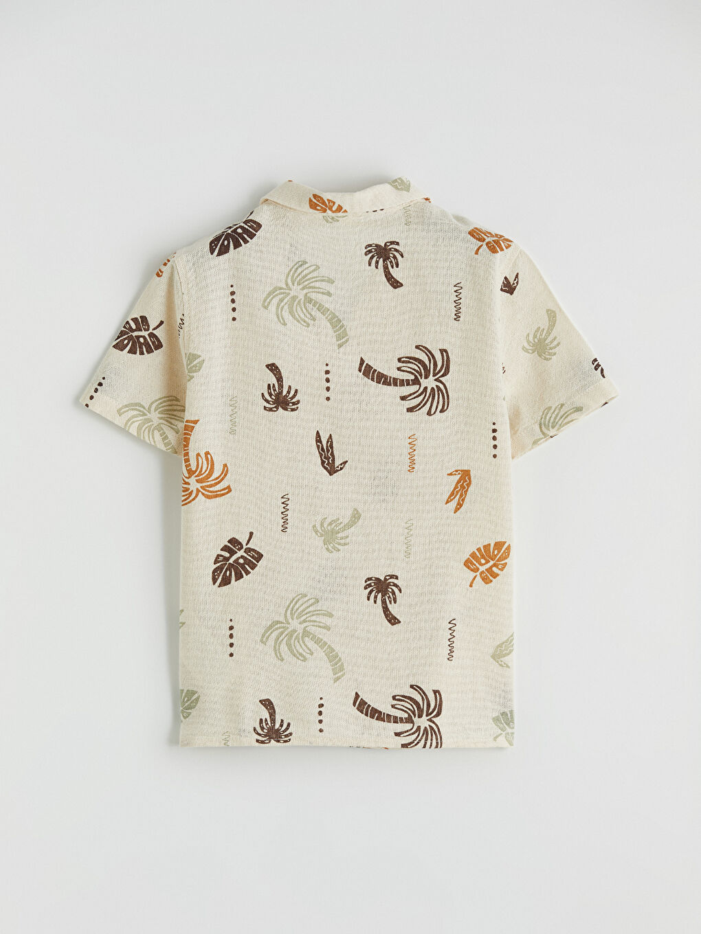 Bej Desenli Erkek Çocuk Gömlek-2