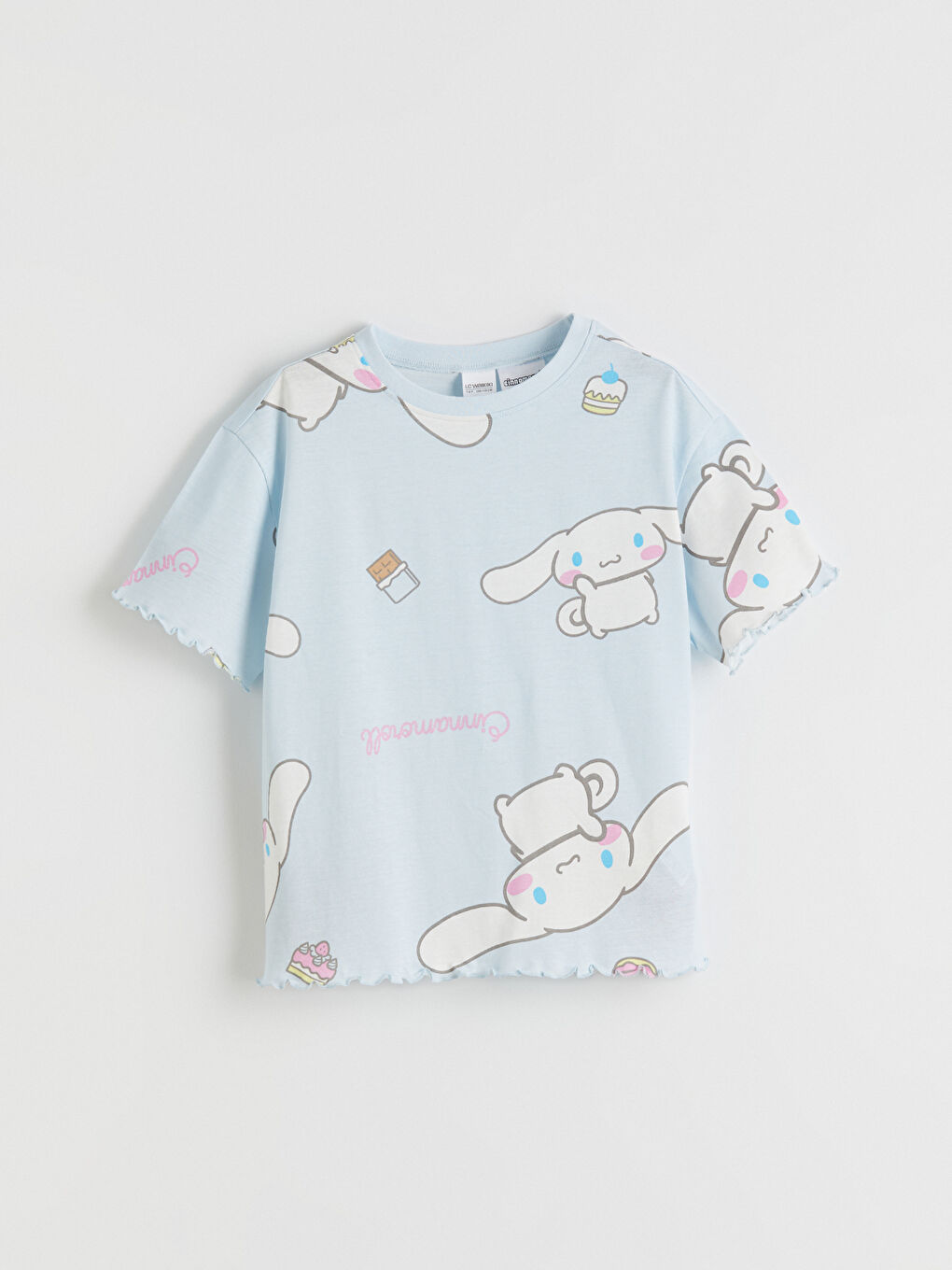 Mavi Bisiklet Yaka Cinnamoroll Baskılı Kız Çocuk Pijama Takımı-1