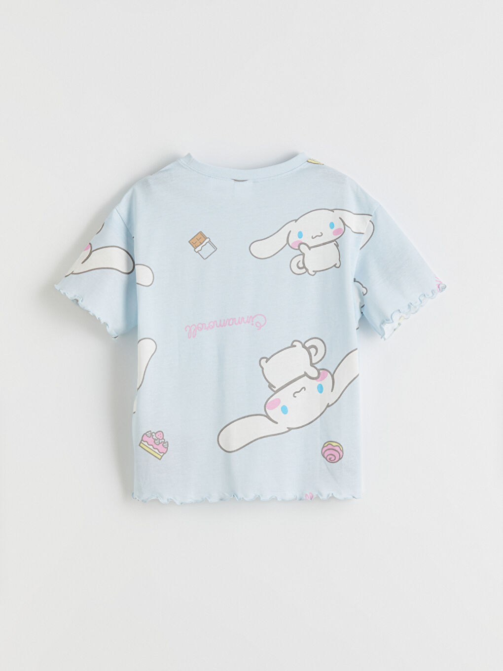 Mavi Bisiklet Yaka Cinnamoroll Baskılı Kız Çocuk Pijama Takımı-3