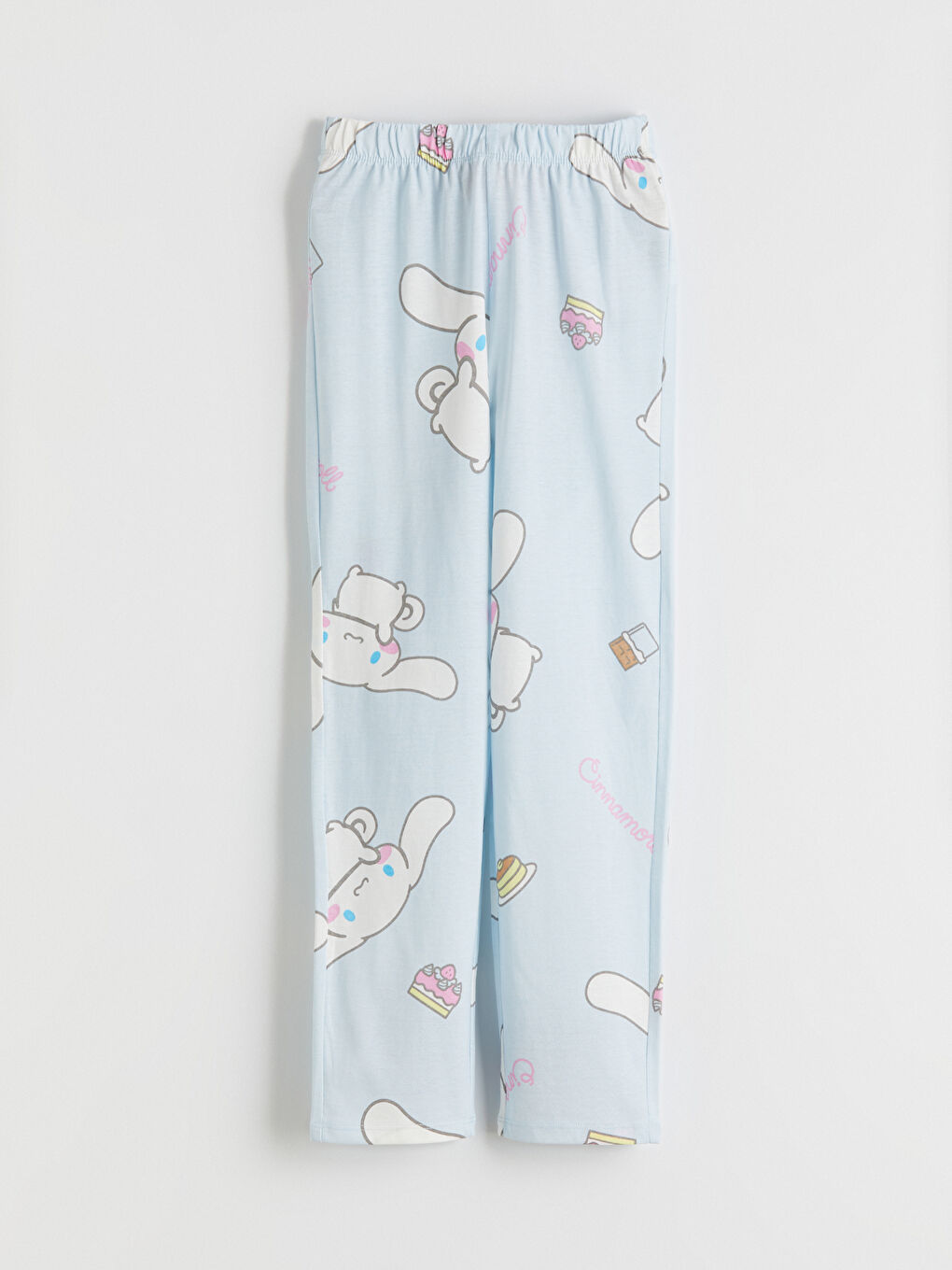 Mavi Bisiklet Yaka Cinnamoroll Baskılı Kız Çocuk Pijama Takımı-4