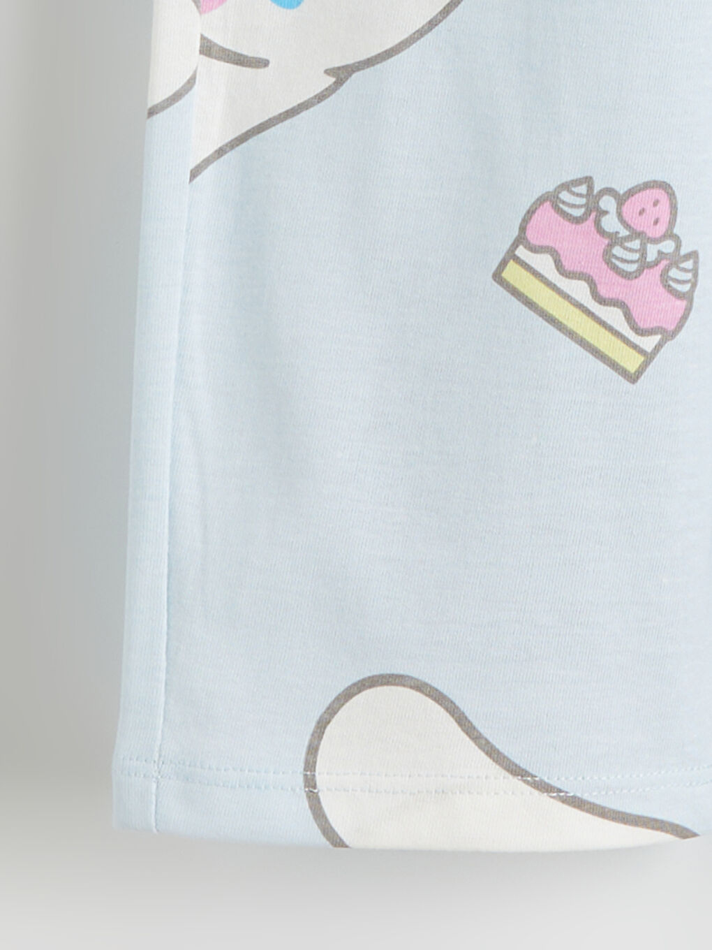 Mavi Bisiklet Yaka Cinnamoroll Baskılı Kız Çocuk Pijama Takımı-5