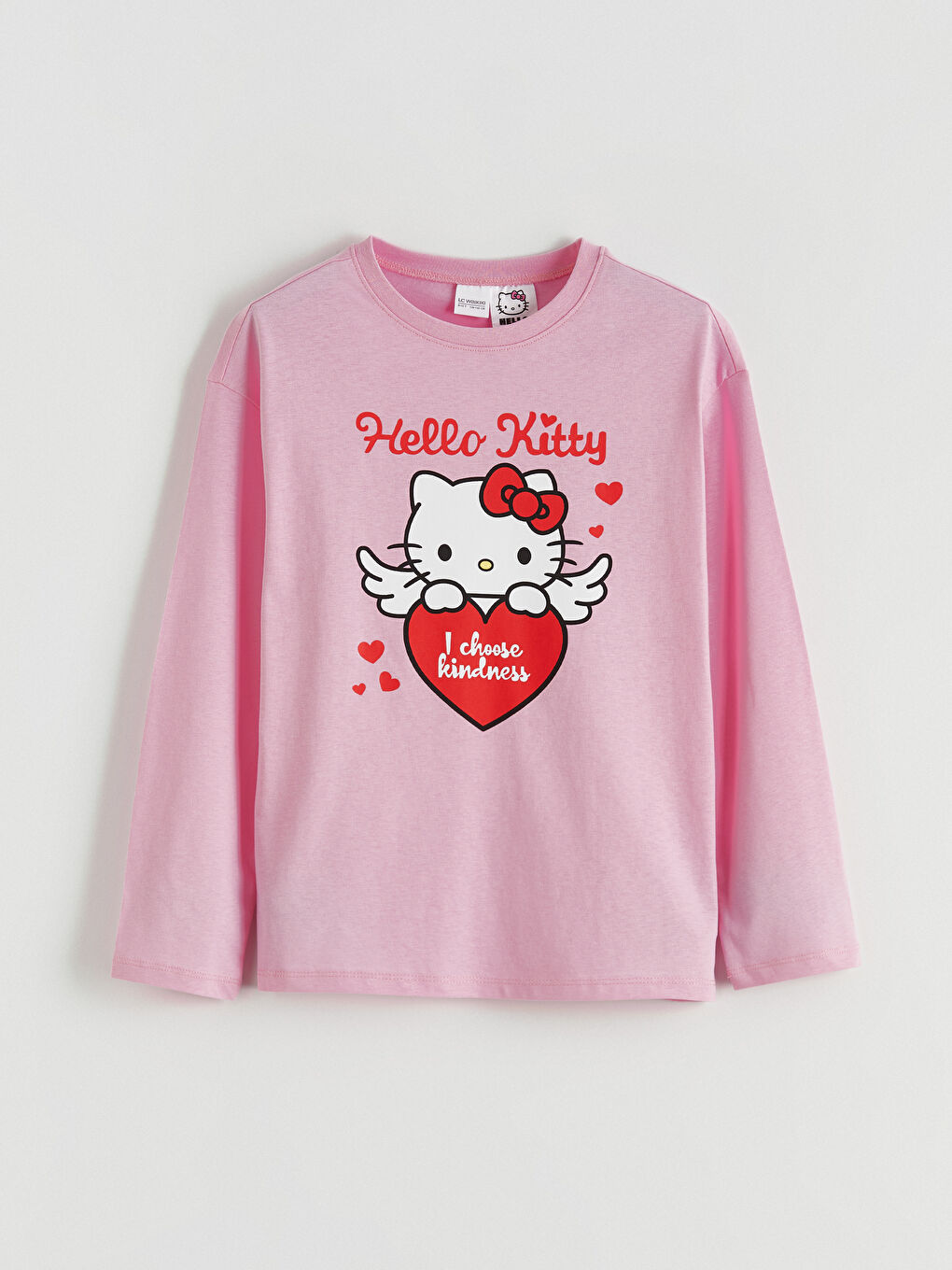 Pembe Bisiklet Yaka Hello Kitty Baskılı Kız Çocuk Pijama Takımı-1