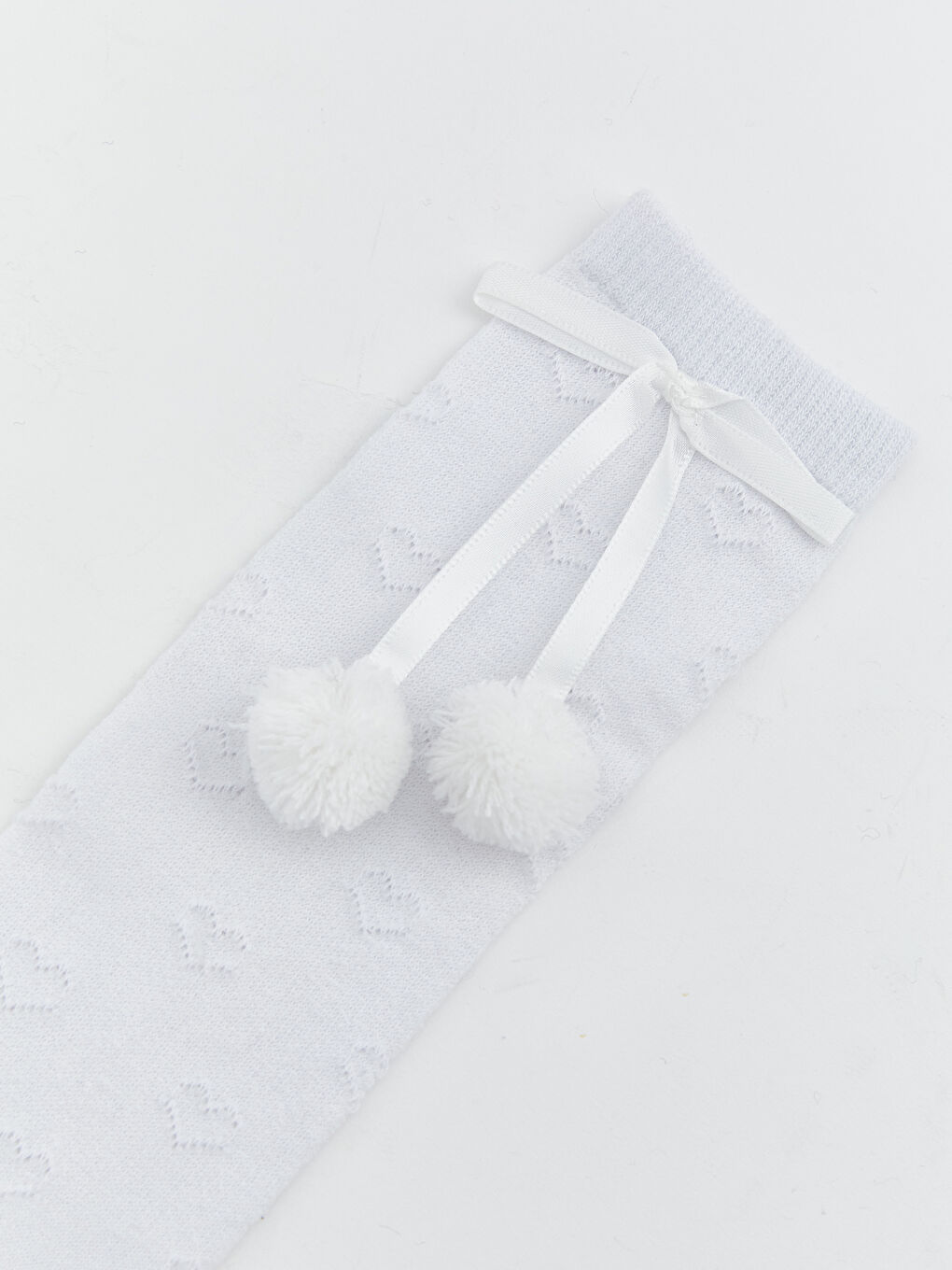 Čarape do kolena za devojčice sa detaljem pompona-1