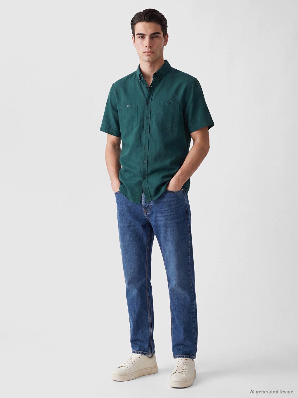 Chemise Homme Popeline Coupe Régulière-1