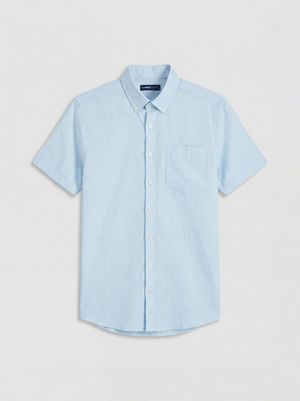 قميص رجالي بقصة عادية من خليط الكتان