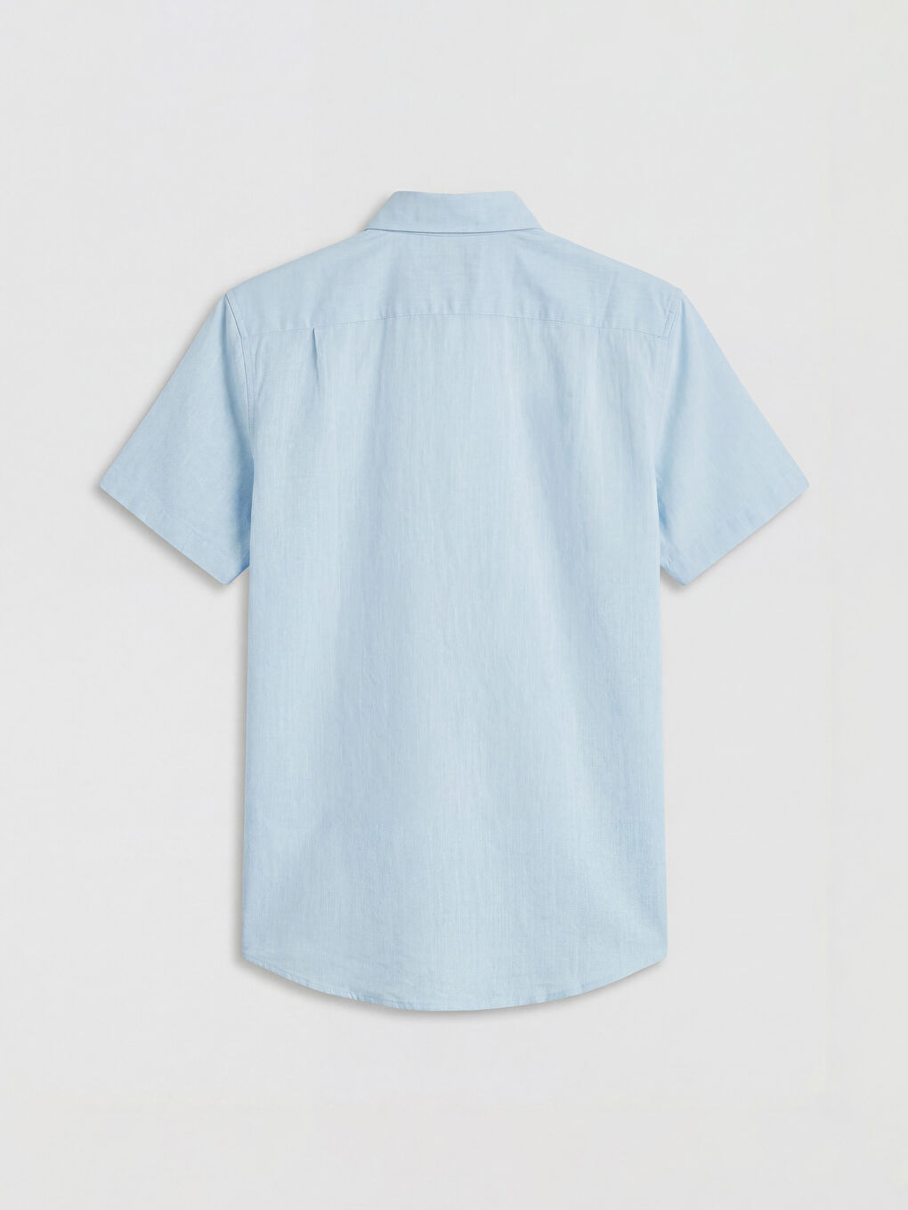 قميص رجالي بقصة عادية من خليط الكتان-1