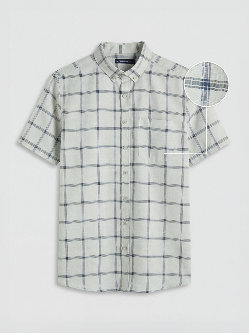 قميص رجالي بوبلين كاروهات بقصة عادية