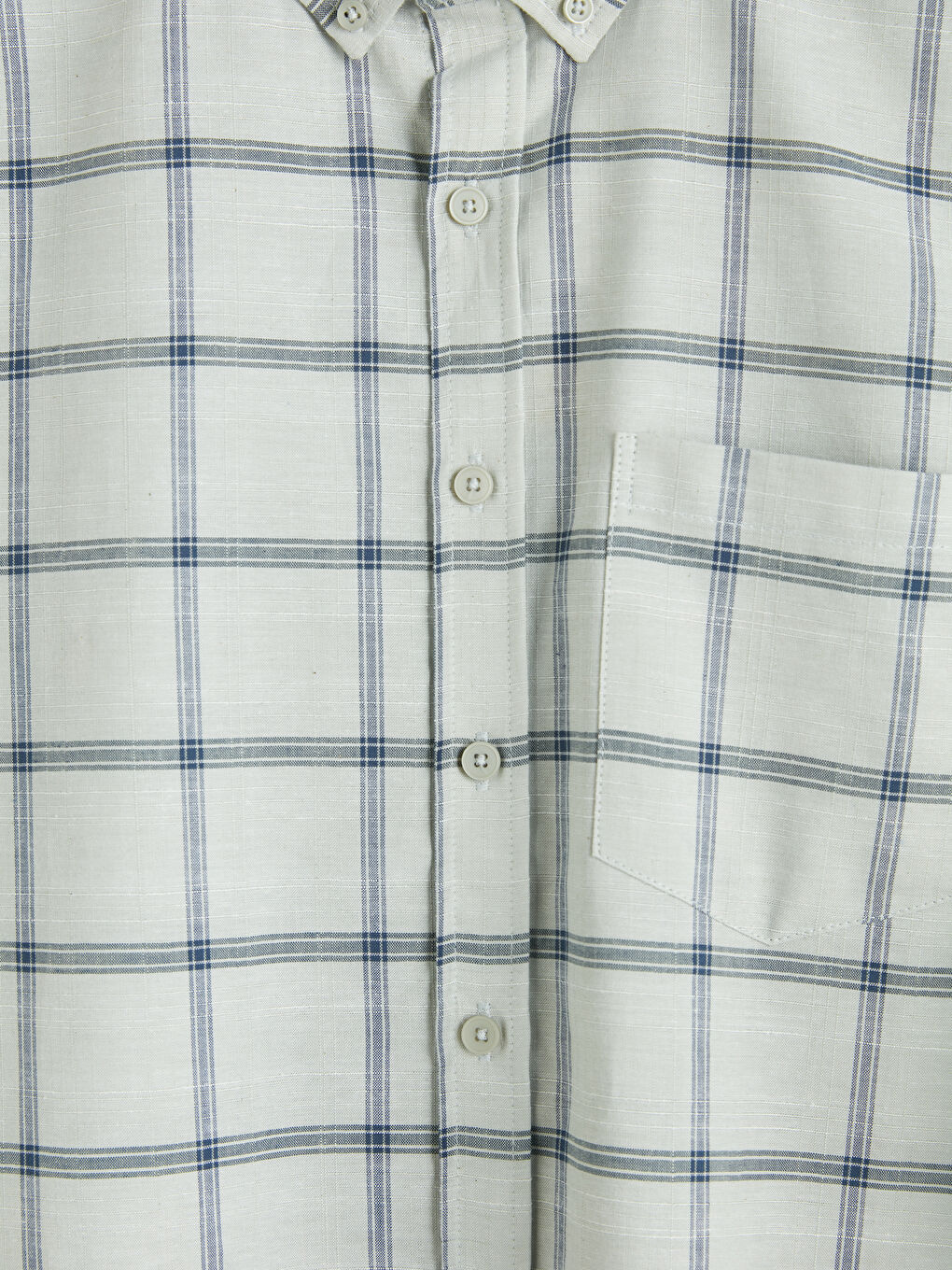 قميص رجالي بوبلين كاروهات بقصة عادية-2