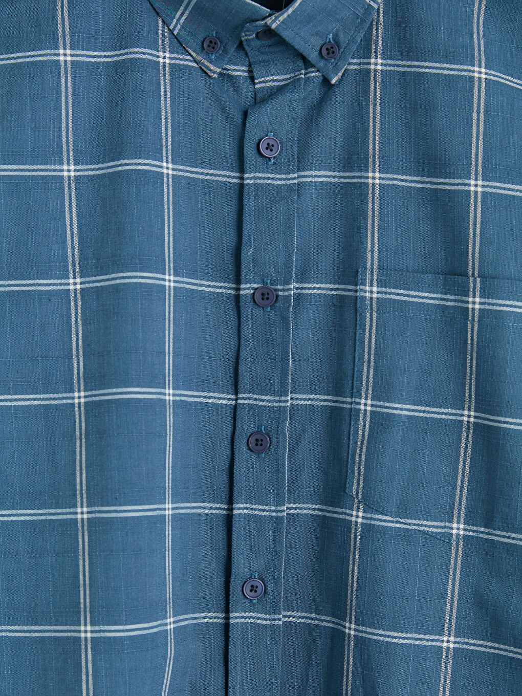 قميص رجالي بوبلين كاروهات بقصة عادية-2