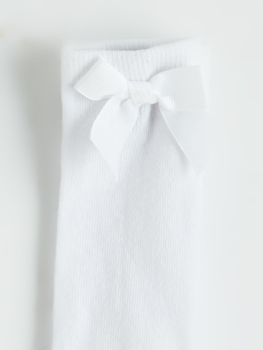 Beyaz Kız Çocuk Diz Altı Çorap 2'li-1