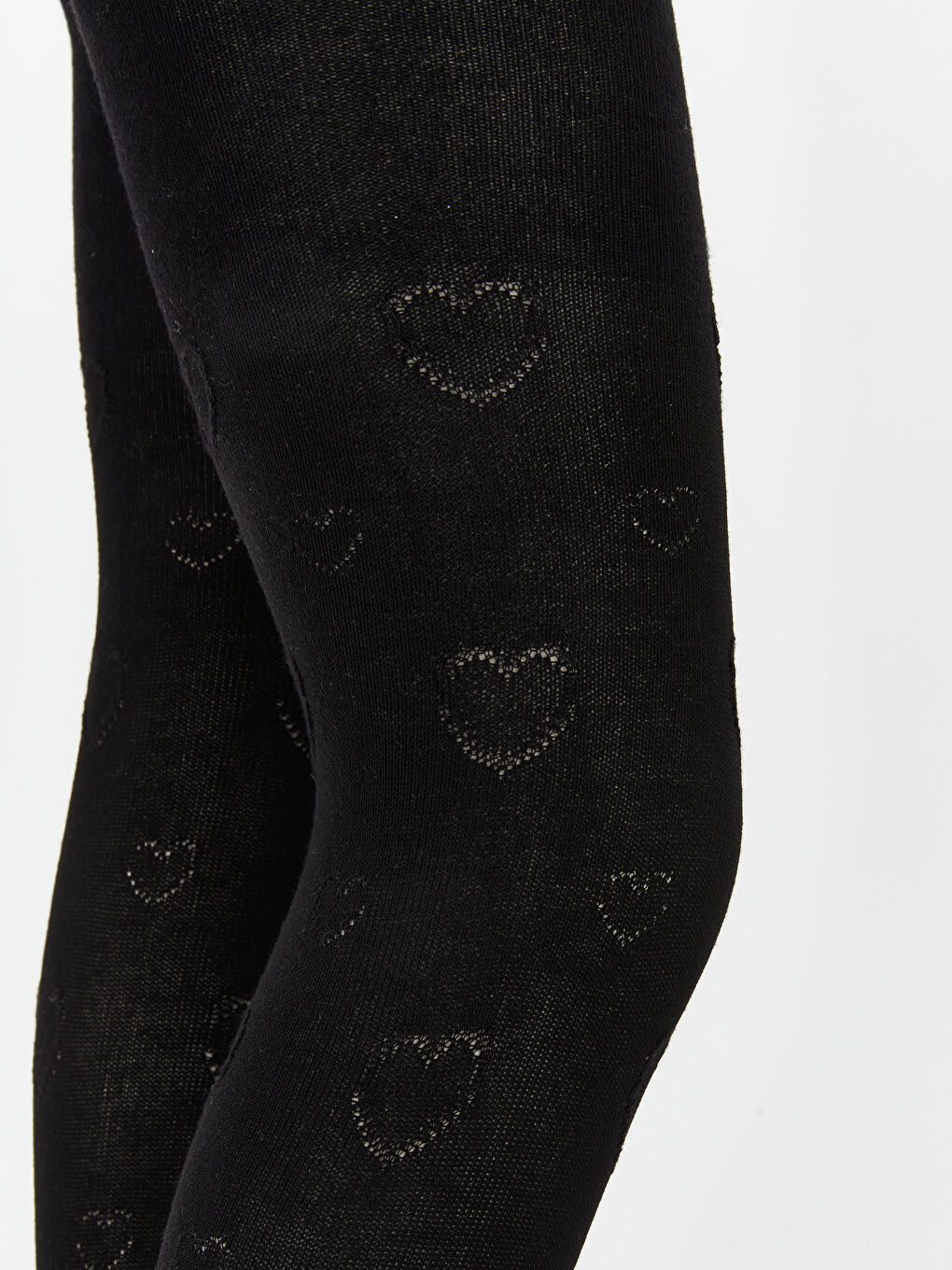 Beyaz Desenli Kız Çocuk Külotlu Çorap 2'li-1