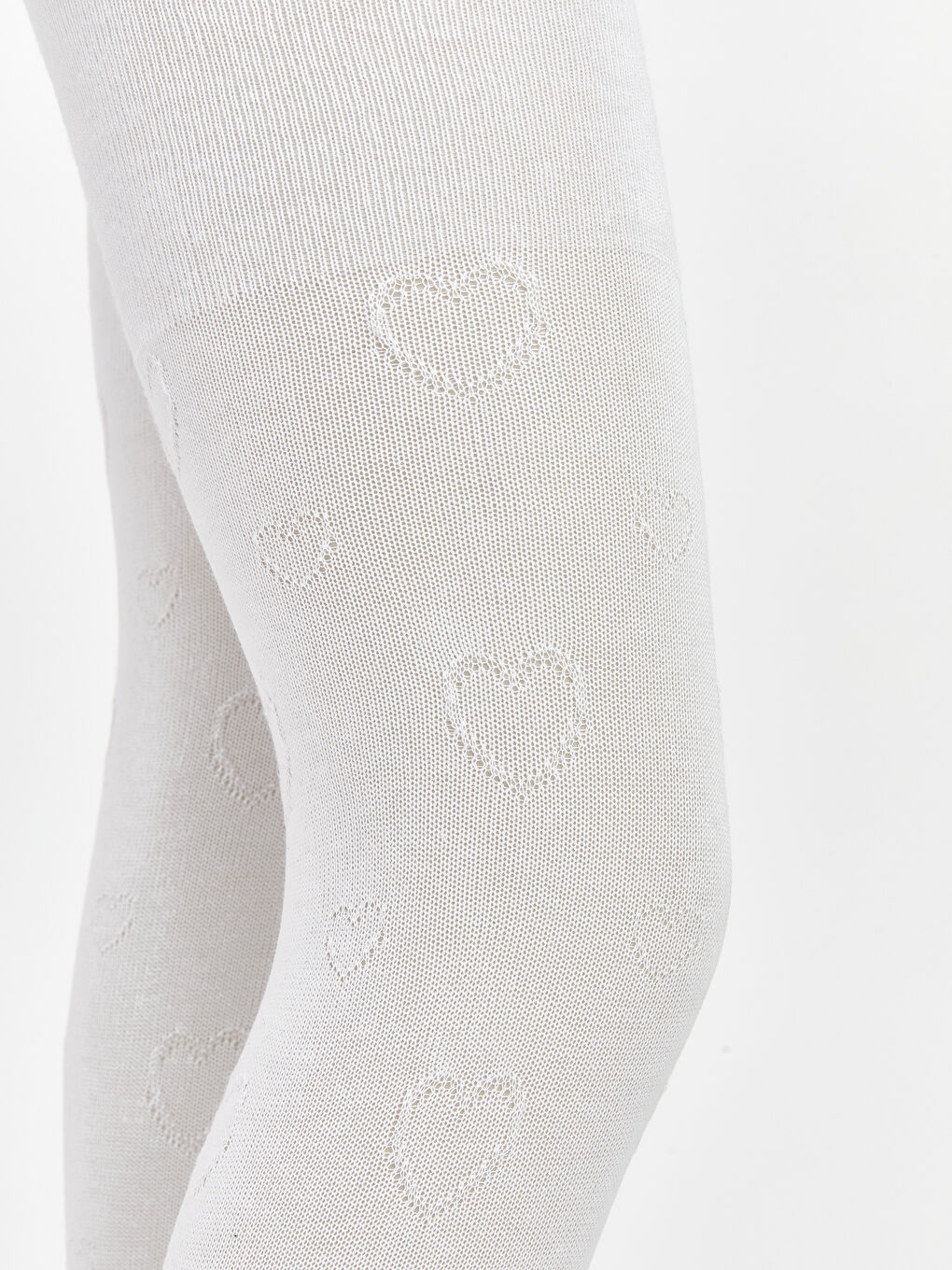 Beyaz Desenli Kız Çocuk Külotlu Çorap 2'li-3