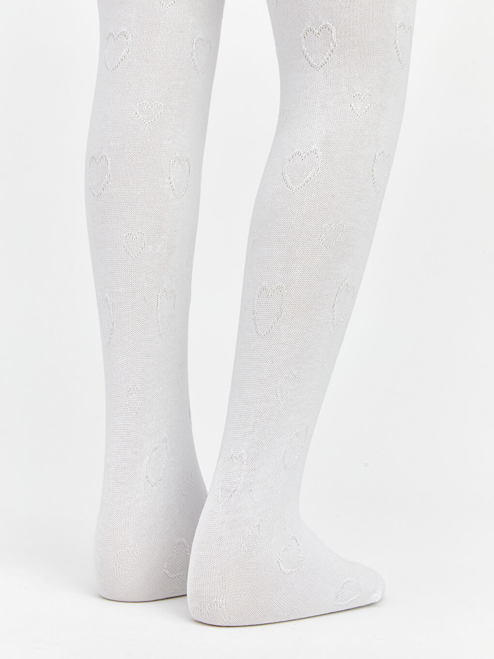 Beyaz Desenli Kız Çocuk Külotlu Çorap 2'li-4