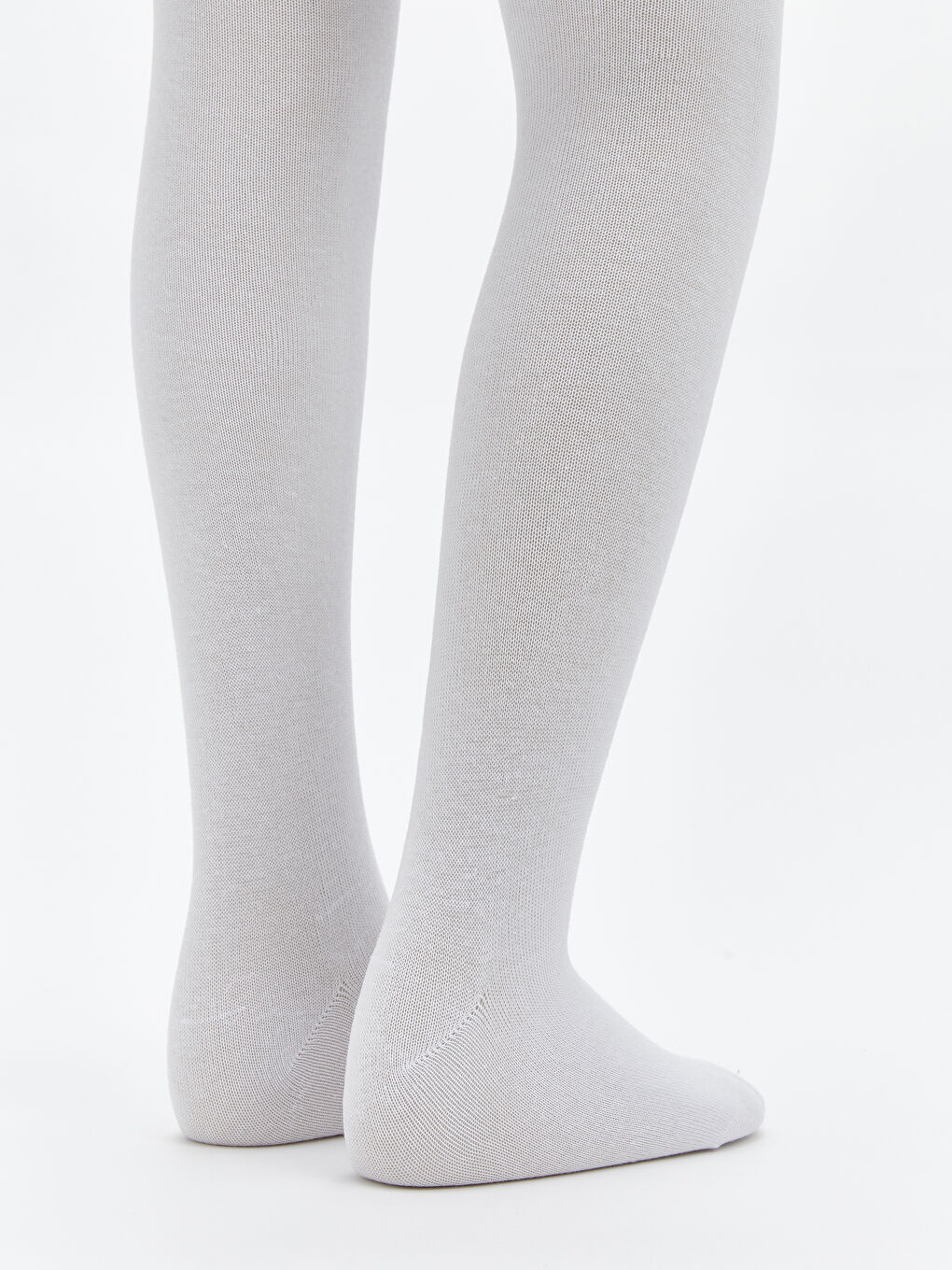 Beyaz Basic Kız Çocuk Külotlu Çorap 2'li-3