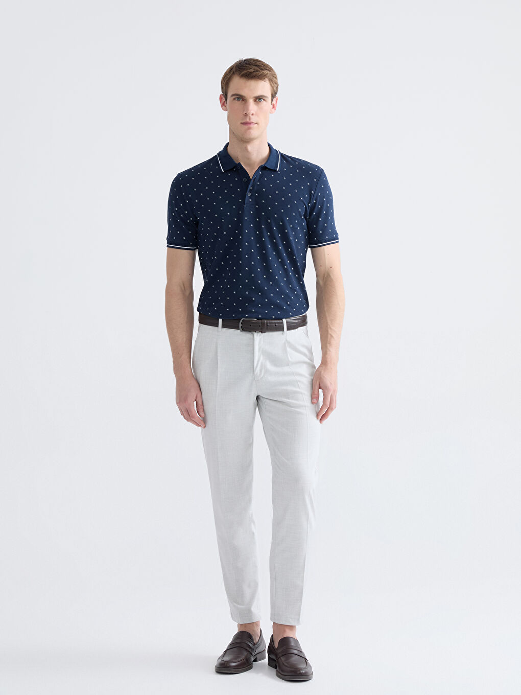 Мужчины Синий Футболка-1