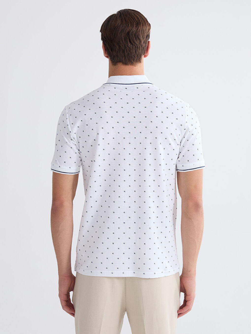 Gemustertes Regulär Fit Herren Rollkragen T-Shirt-3