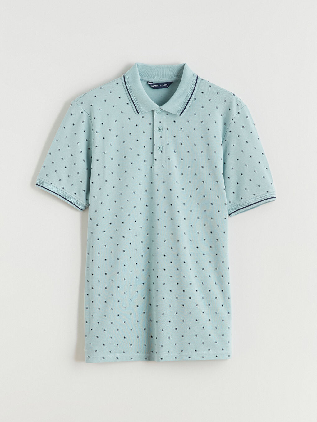 Standard Fit Gemustertes T-Shirt mit Rollkragen für Herren-4